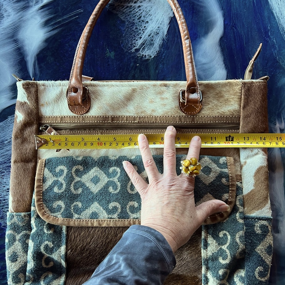 BUY or BUNDLE NEW! Patchwork Western, leather, suede, canvas,removable strapTOTE - Picture 11 of 16